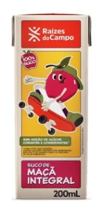 Suco de Maçã integral caixa 200mL Raizes do Campo